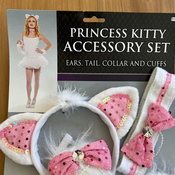 5-Piece Princess Kitty Accessory Set - Ears, Tail, Collar and Cuffs - Picture 3 of 4